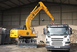 Skip Hire Harlow unloading a lorry for transfer
